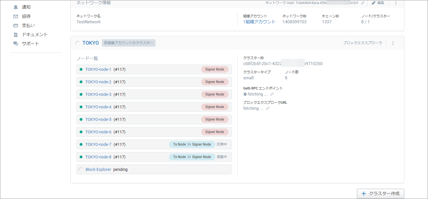 ネットワークの作成途中